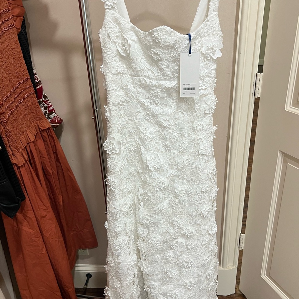 Leo Lin Odette Lace Midi Dress Size 2 - Picture 7 of 8